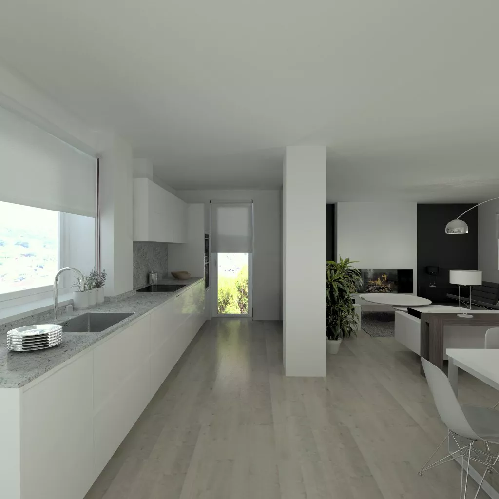 Aravaca | Cocina Santos | Modelo Intra Laca Brillo | Encimera Granito