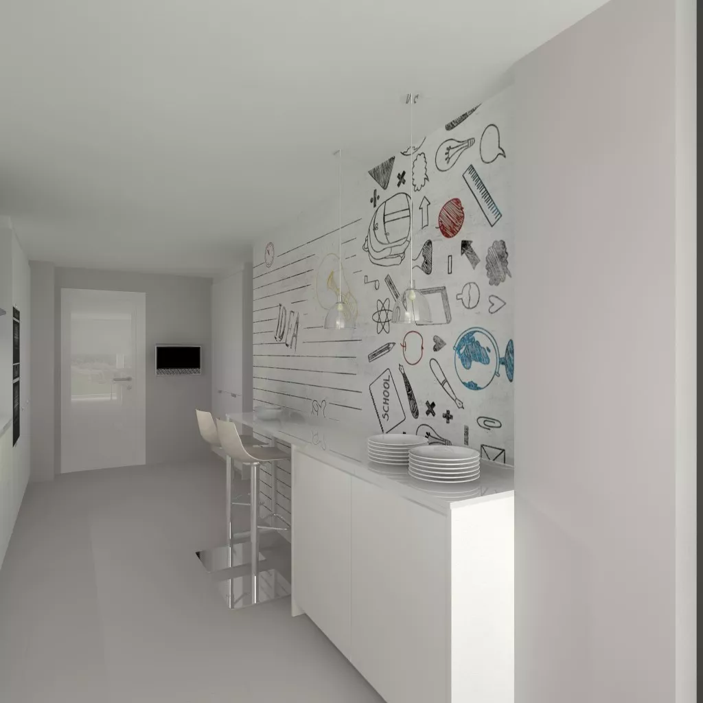 Aravaca | Cocina Santos | Modelo Line L Blanco Seda | Encimera Silestone Blanco