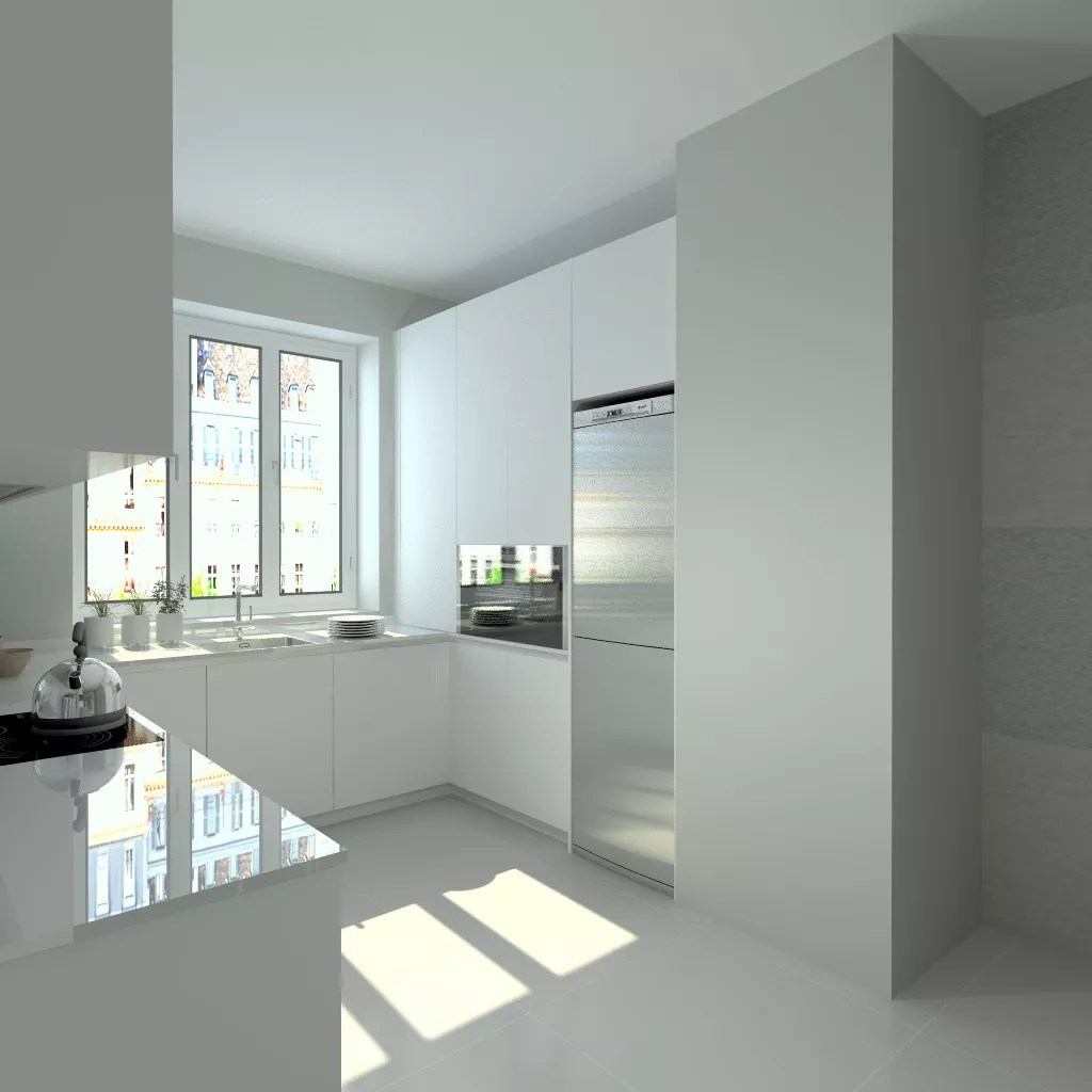 Aravaca | Cocina Santos | Modelo Line E Blanco  | Encimera Granito 