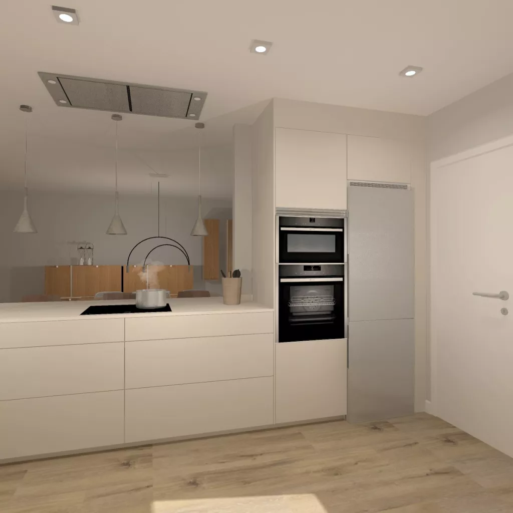 Proyecto de Cocina Santos en color Blanco con Península