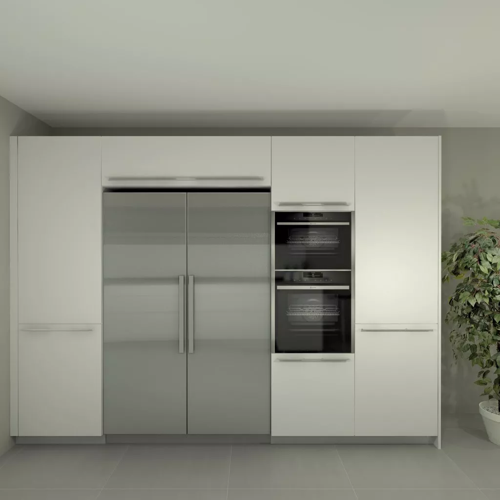 Aravaca | Cocina Santos | Modelo Line E Blanco | Encimera Granito Negro