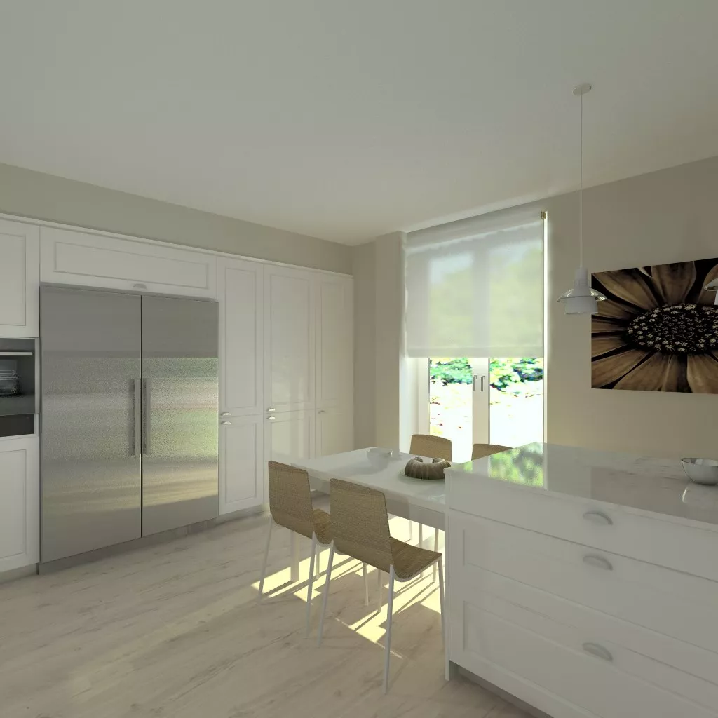 Aravaca | Cocina Santos | Modelo Epoca Laca Seda Blanca | Encimera Silestone Lagoon