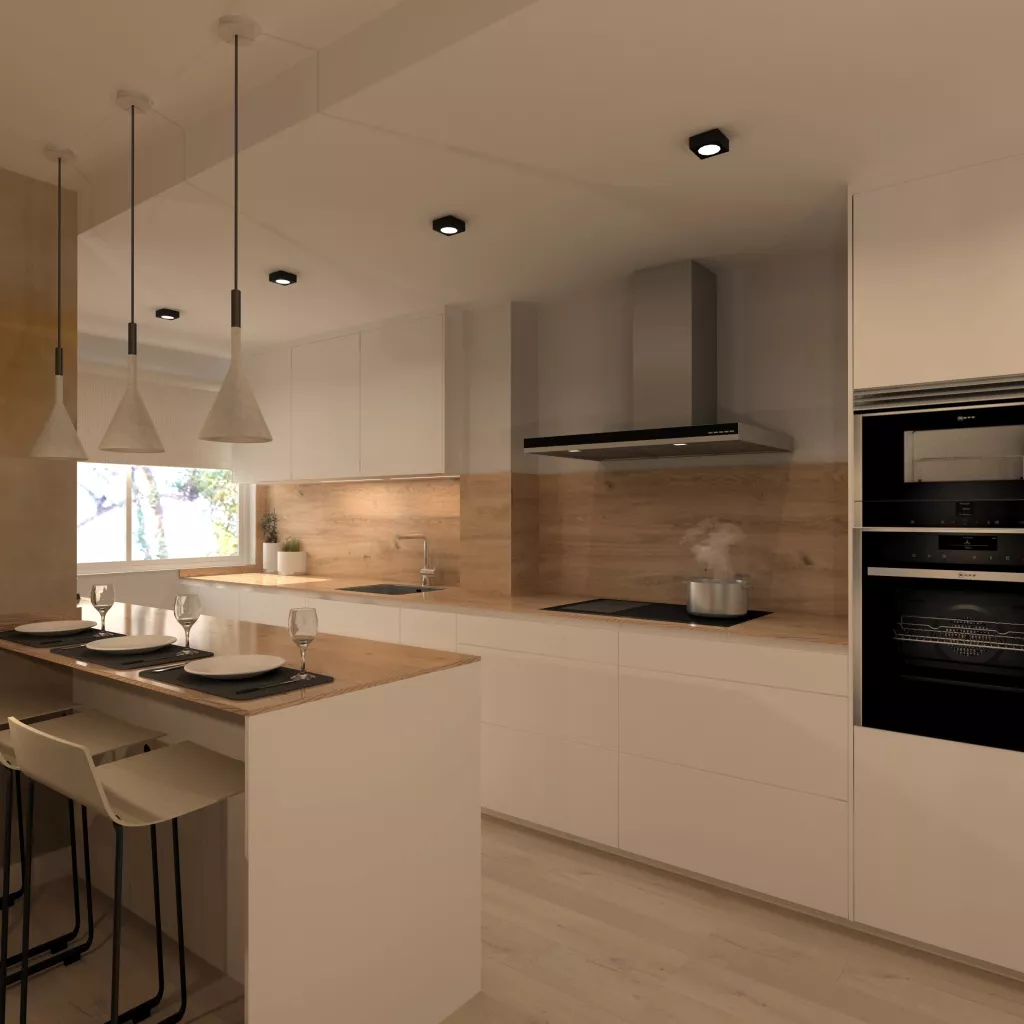 Cocina Santos color blanco Innsbruck con Península 