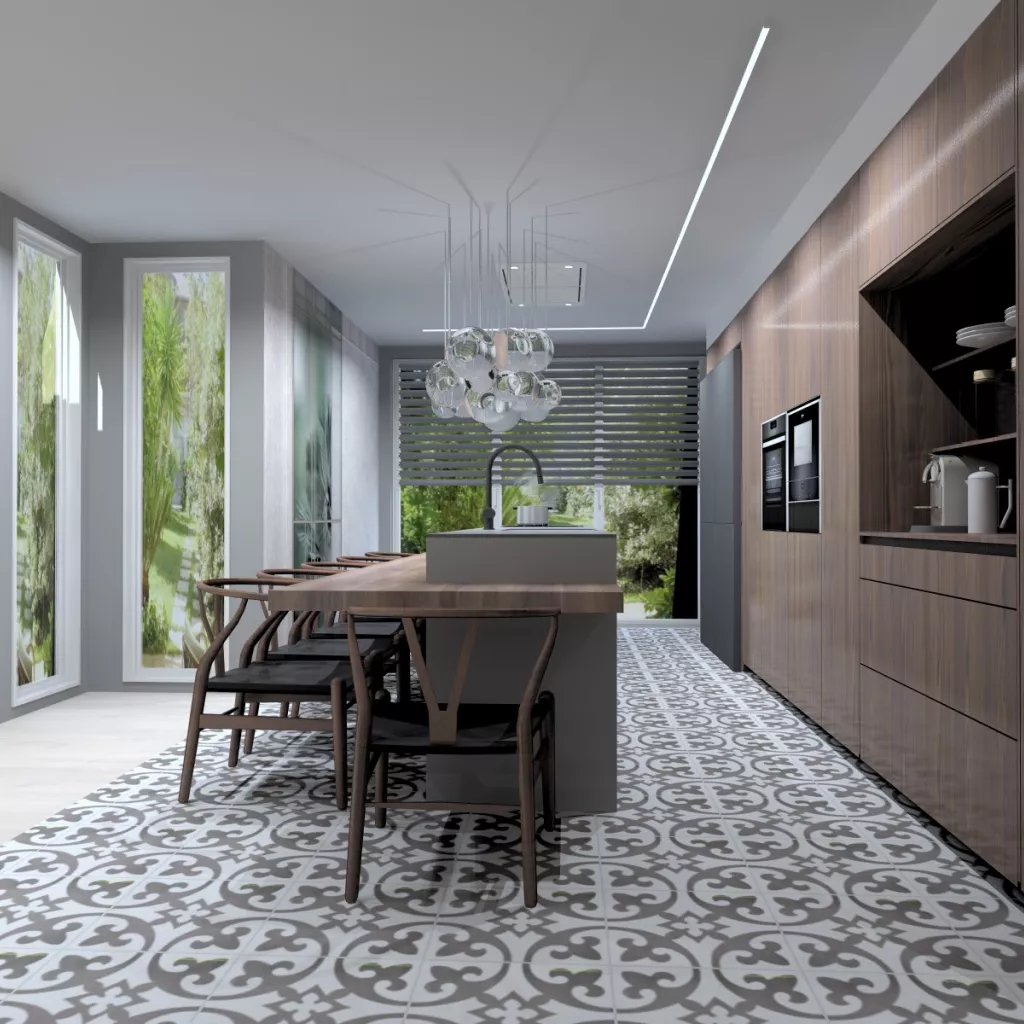 Cocina Santos Gris y Roble