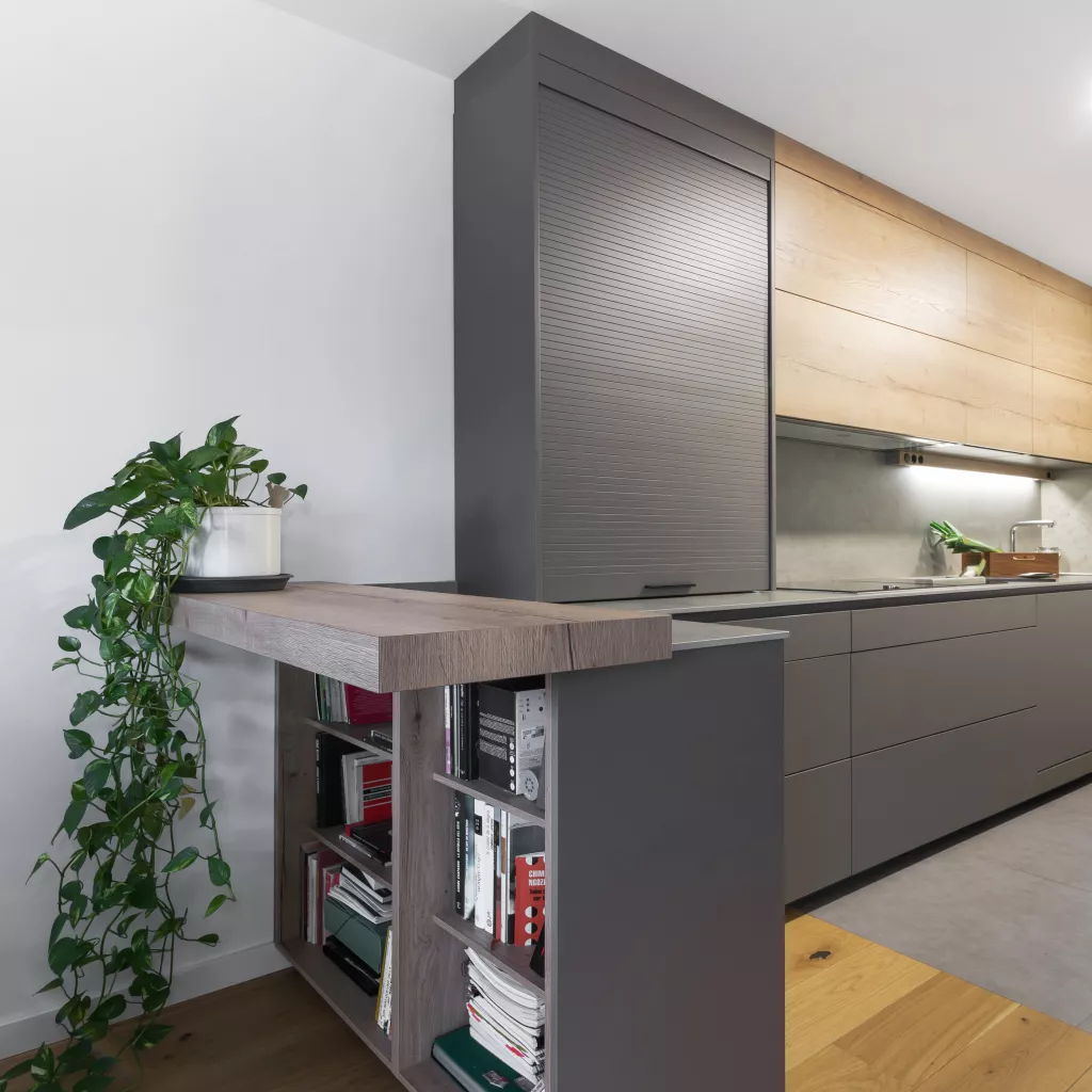 Barra de cocina en madera