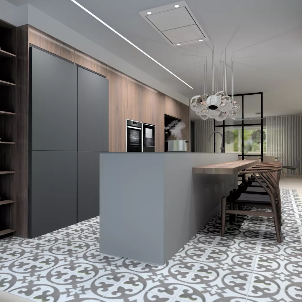 Cocina Santos Gris y Roble