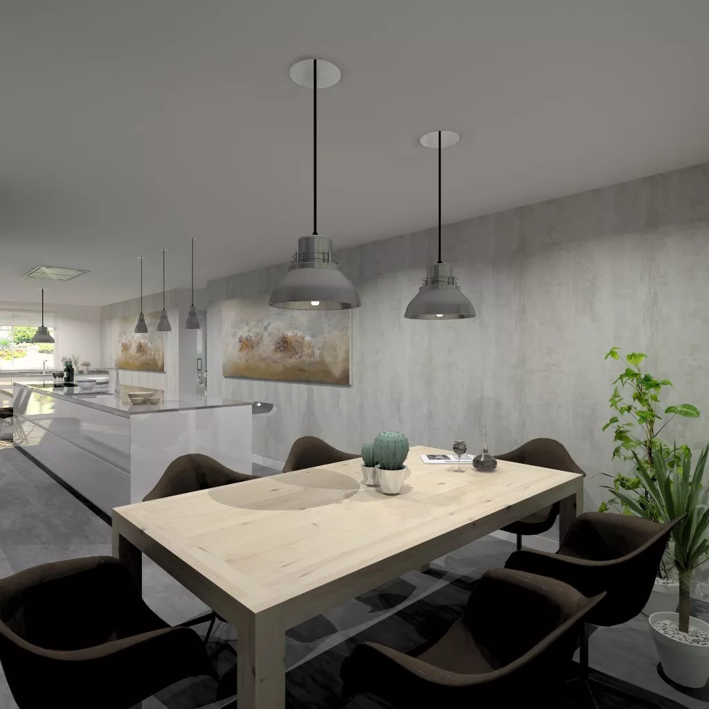 Aravaca | Cocina Santos | Modelo Line Lamanado Blanco Polar Brillo | Encimera Silestone Grey Amazon