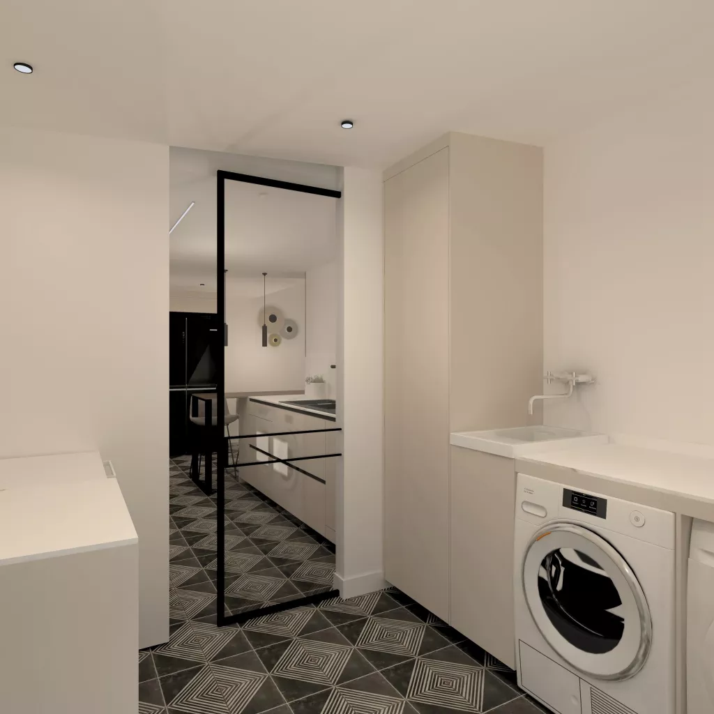 Cocina con lavadero en Madrid