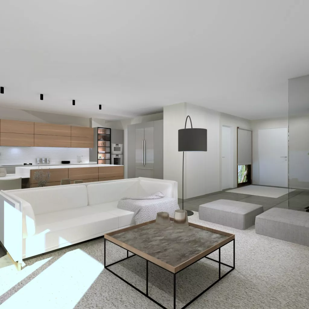 Cocina Santos Plataforma E en Blanco Innsbruck, abierta al salón con luz natural