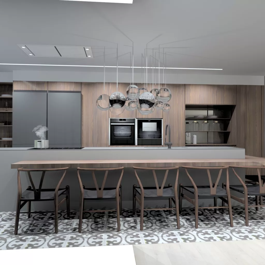 Cocina Santos Gris y Roble