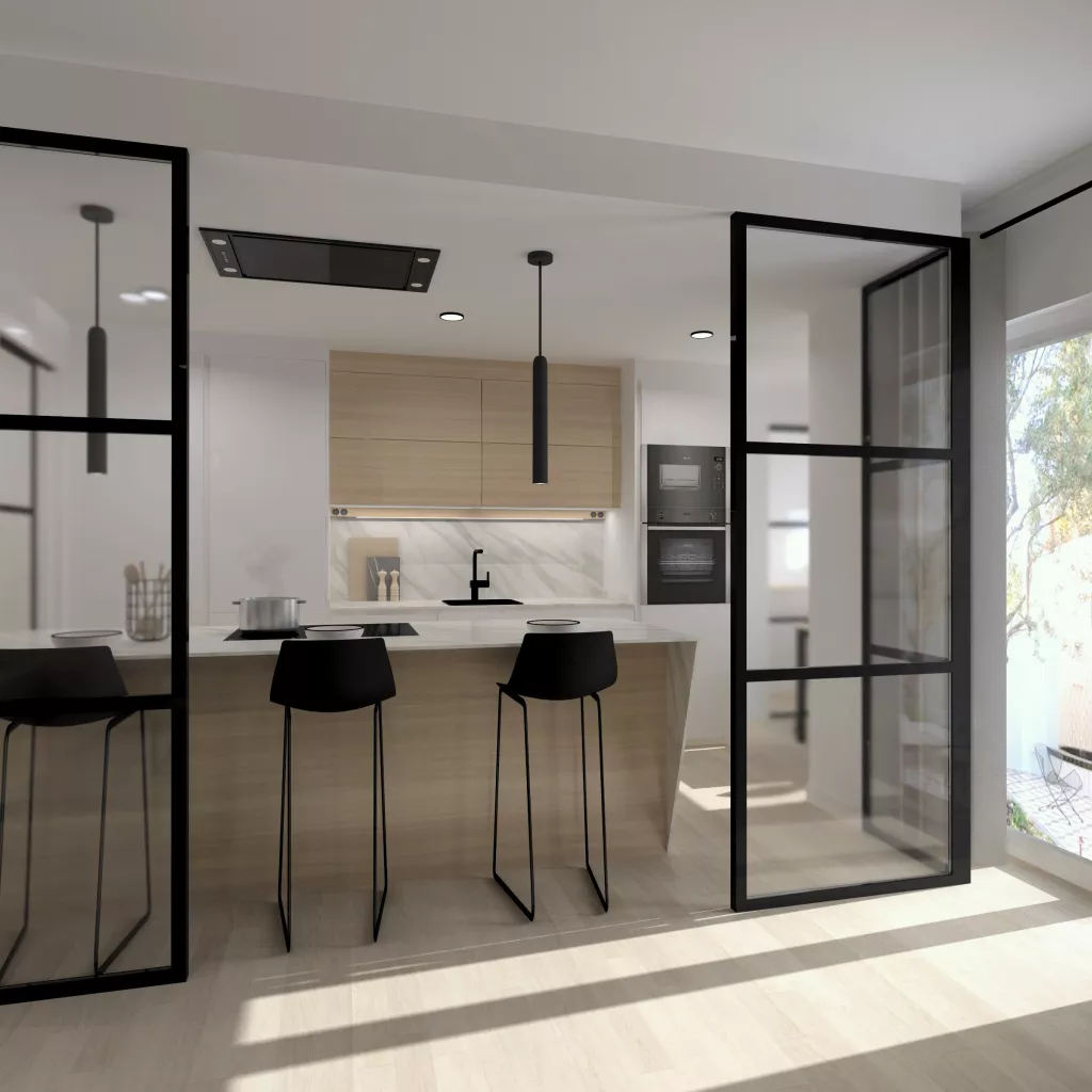 Cocina Santos Blanca con Isla