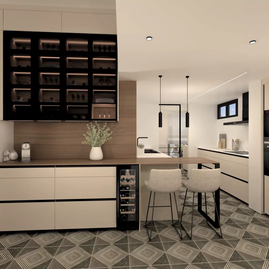 Cocina abierta de diseño