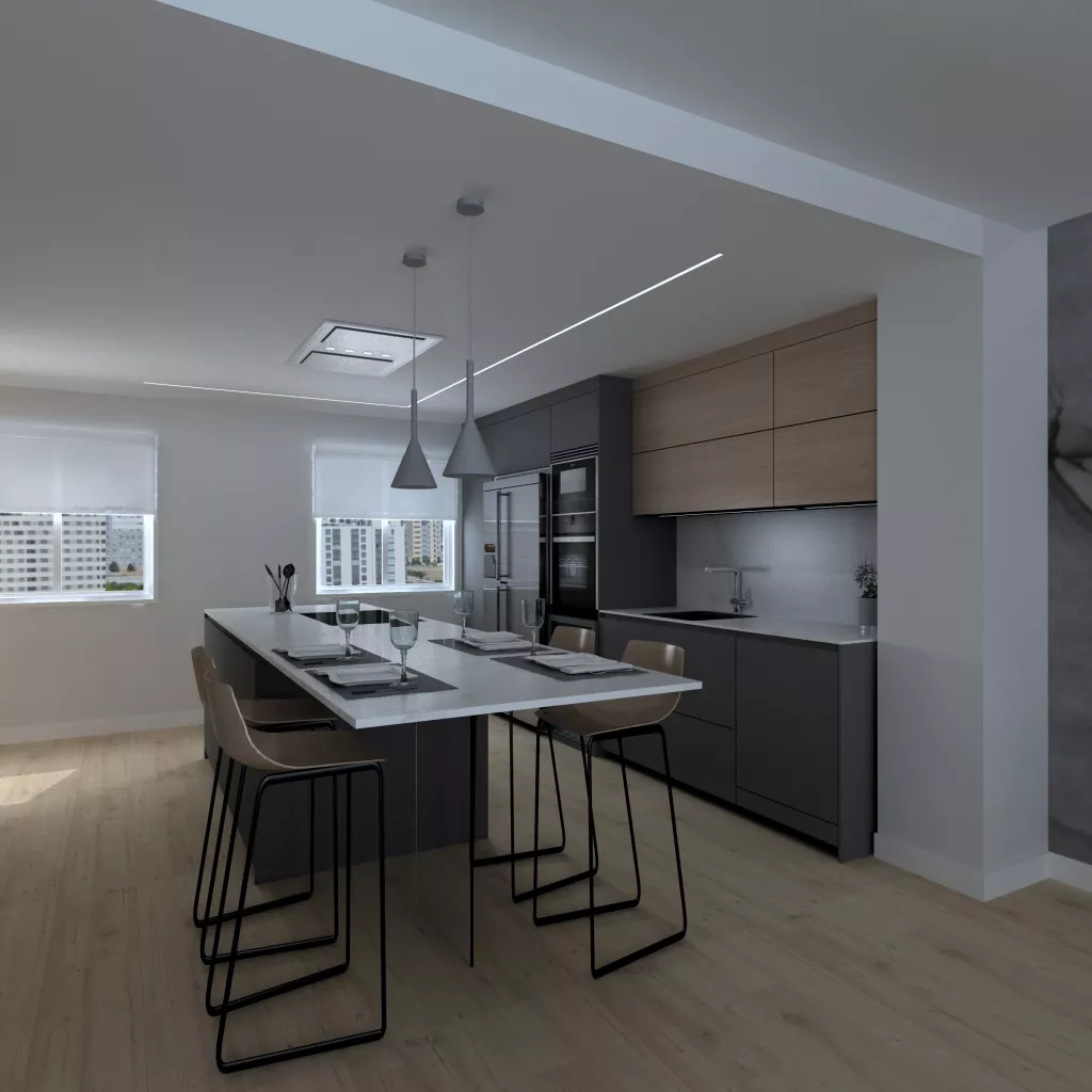 Cocina Santos Gris y Roble