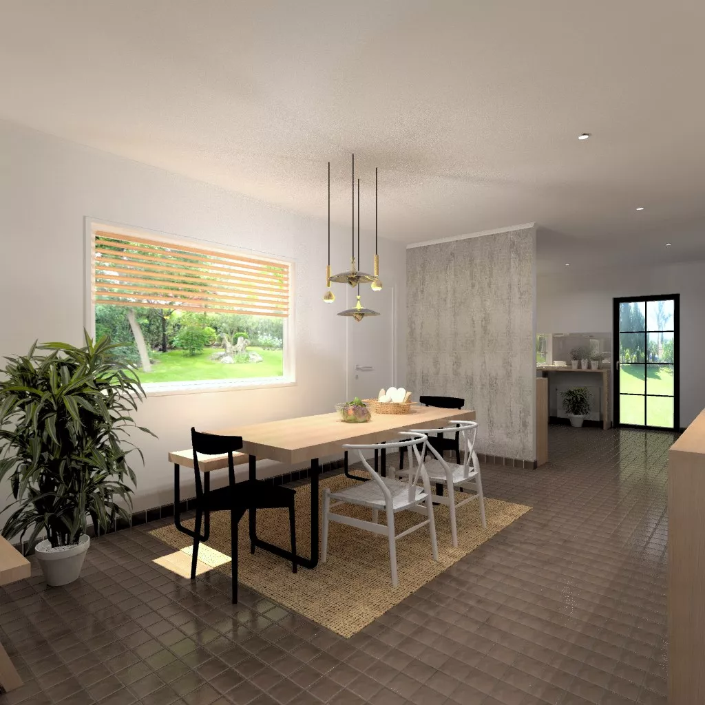 Proyecto de Cocinas Santos en Aravaca con Encimera Haya Natural y Modelo Seda Laminado Gris Arena