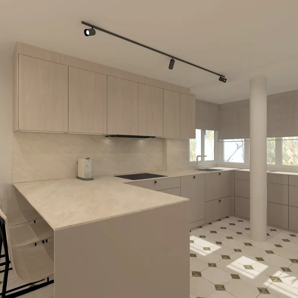 Una cocina actual donde diseño y calma van de la mano