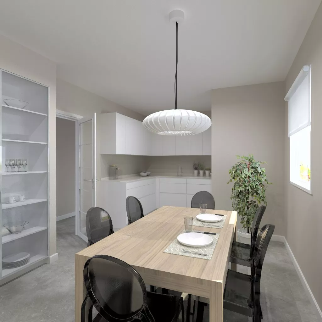 Cocina con comedor y vitrina Santos