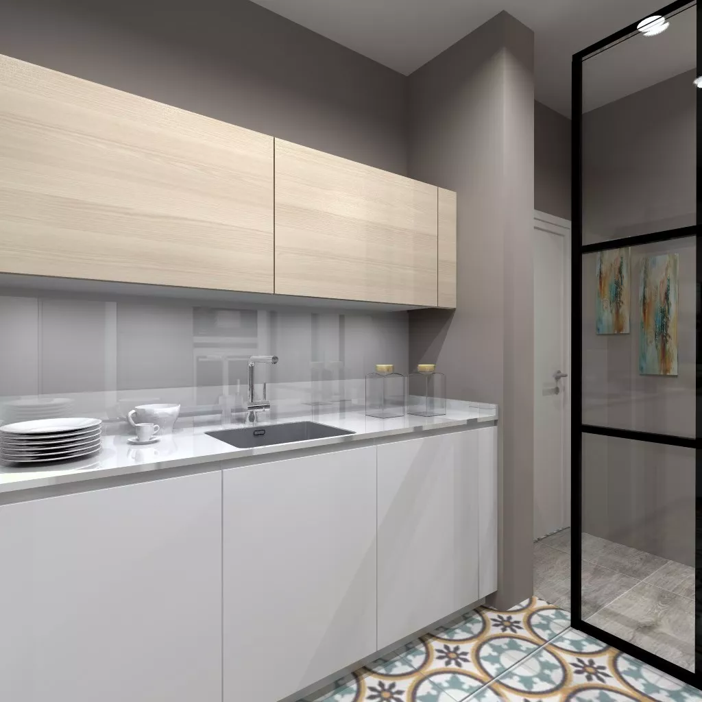 Aravaca | Cocina Santos | Modelo Line Estratificado Blanco y Fresno | Encimera Silestone Blanco