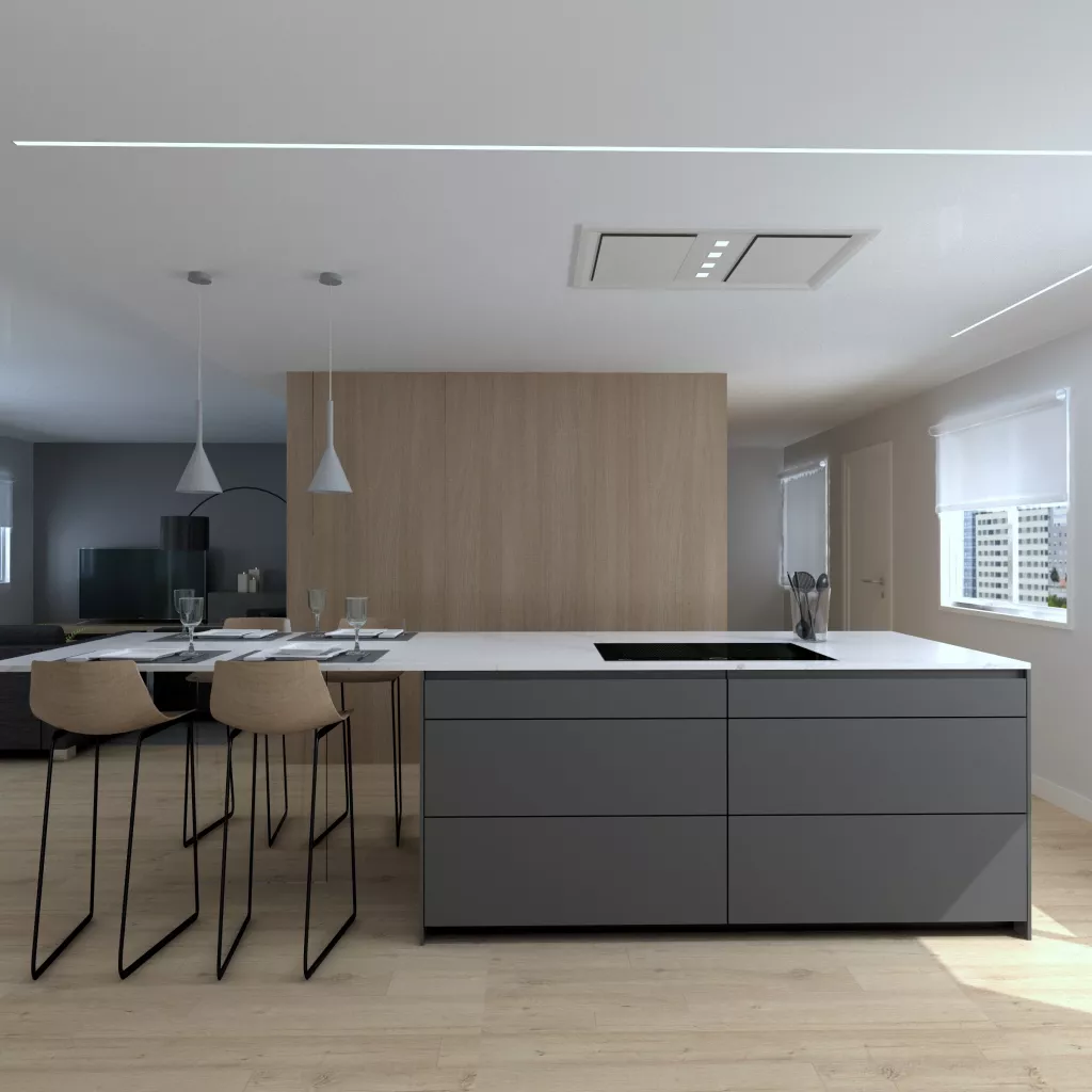 Cocina Santos Gris y Roble