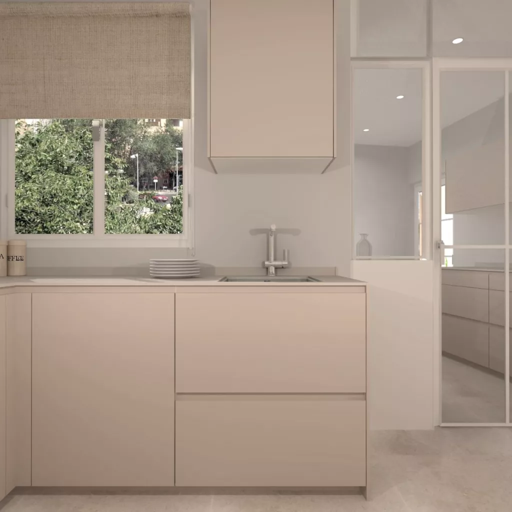 Cocina Santos en U GRIS