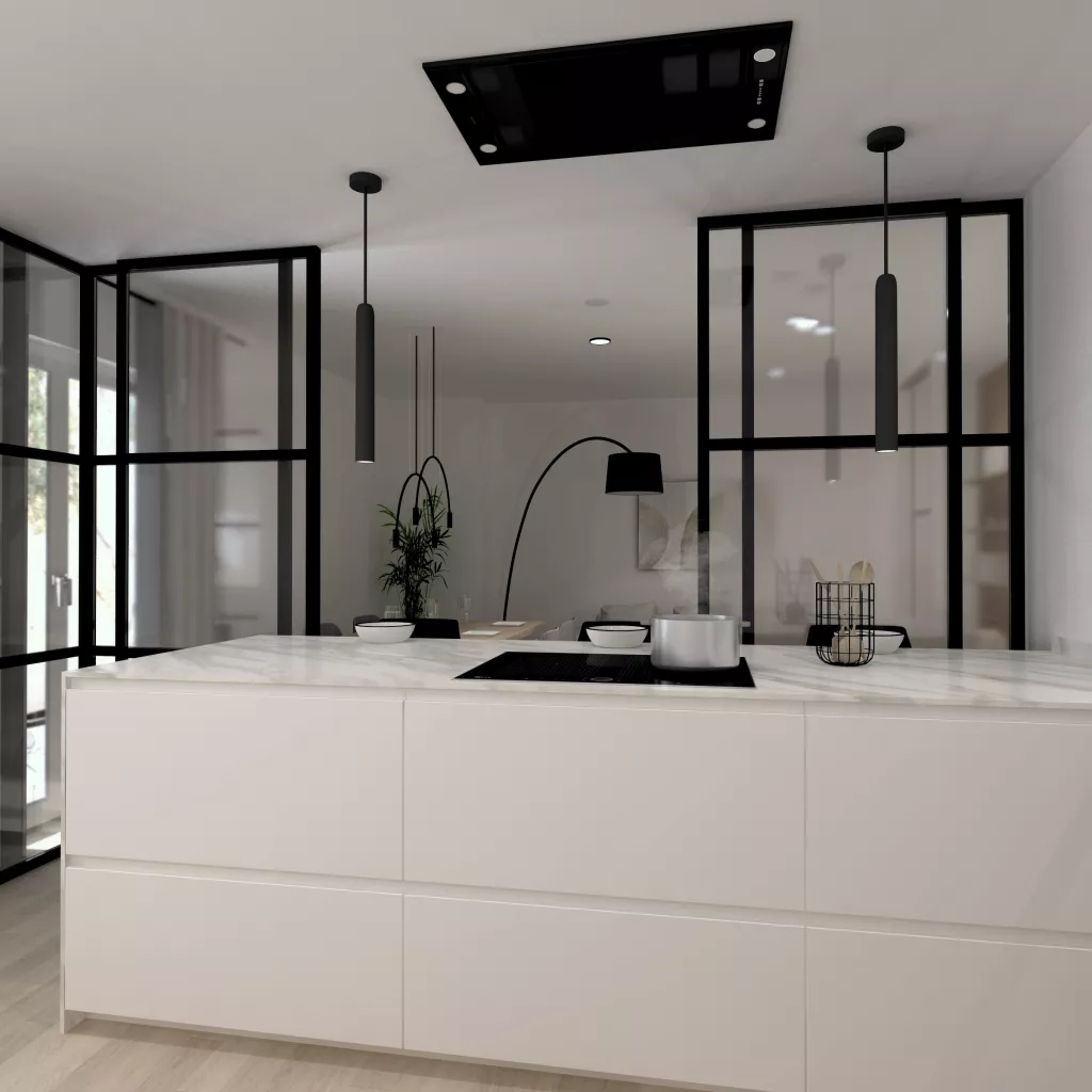 Cocina Santos Blanca con Isla