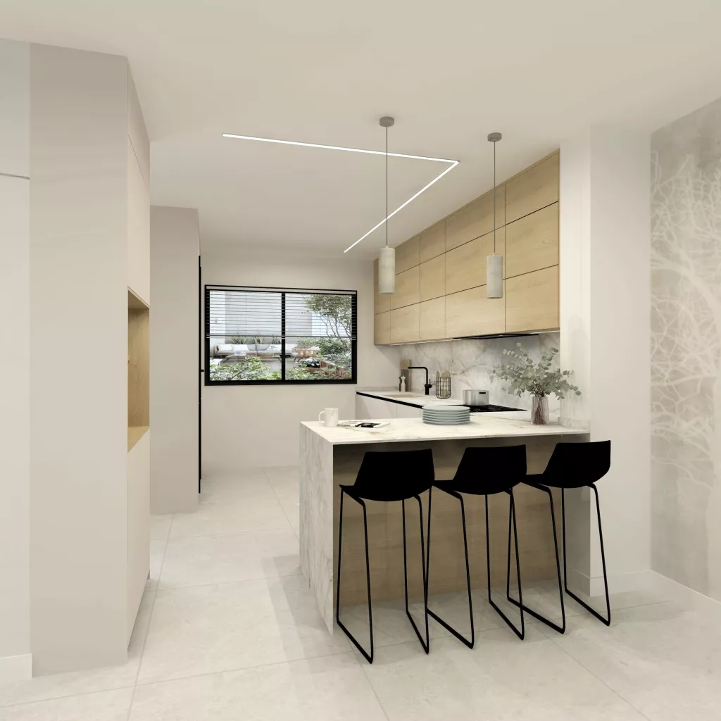 Una cocina de inspiración contemporánea y calidez natural