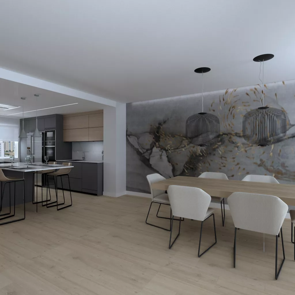 Cocina Santos Gris y Roble