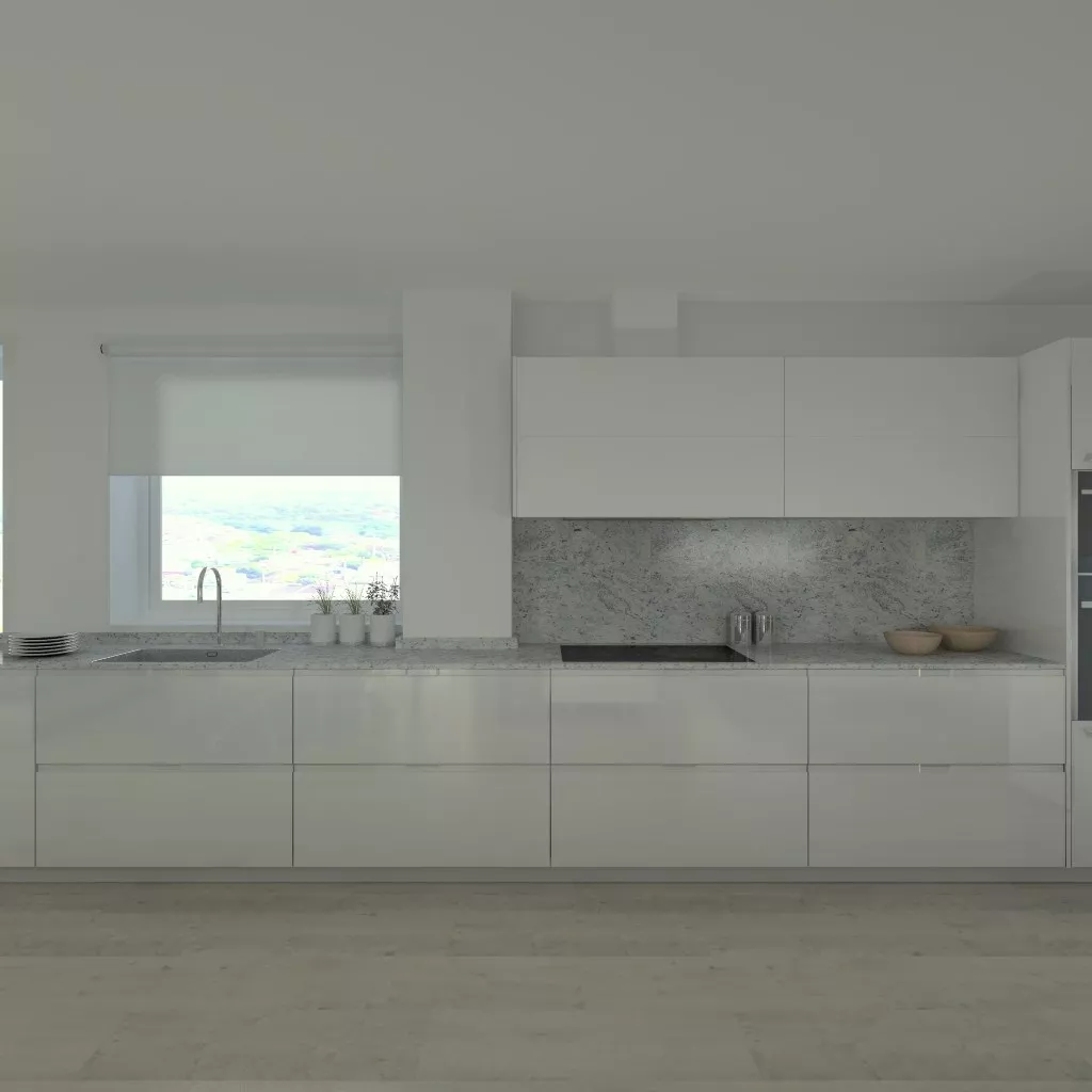 Aravaca | Cocina Santos | Modelo Intra Laca Brillo | Encimera Granito