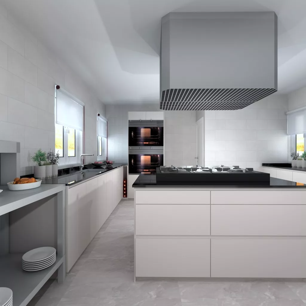 Cocina Santos modelo Fine D en cashmere con encimera Naturamia Sahara Nights