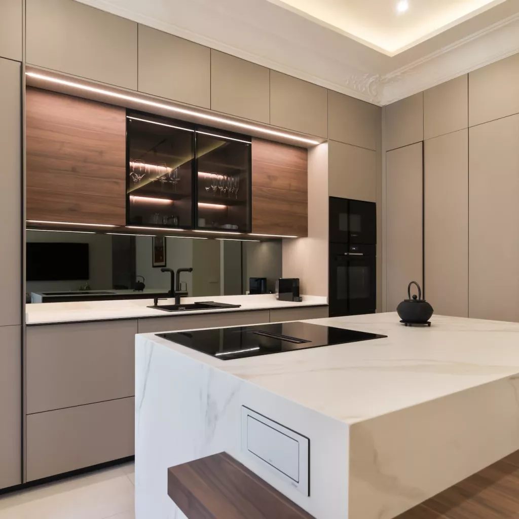 Cocina con materiales naturales en Madrid