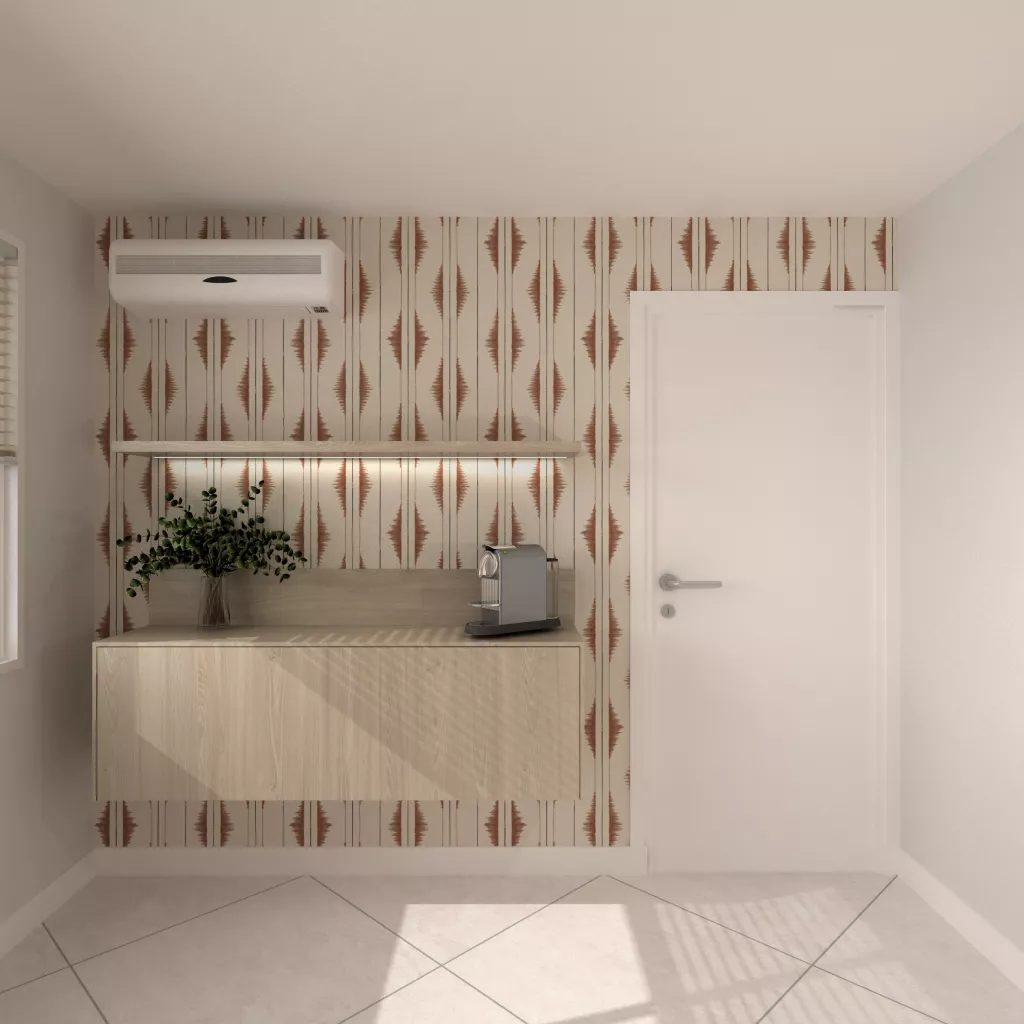 Cocina en madera natural con comedor integrado