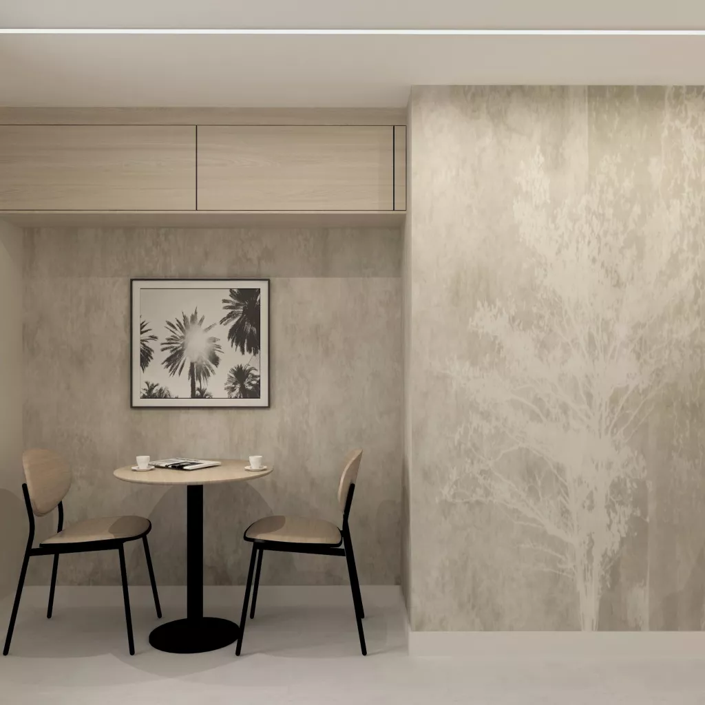 Cocina lineal, diseñada para maximizar funcionalidad y calidez en espacios reducidos