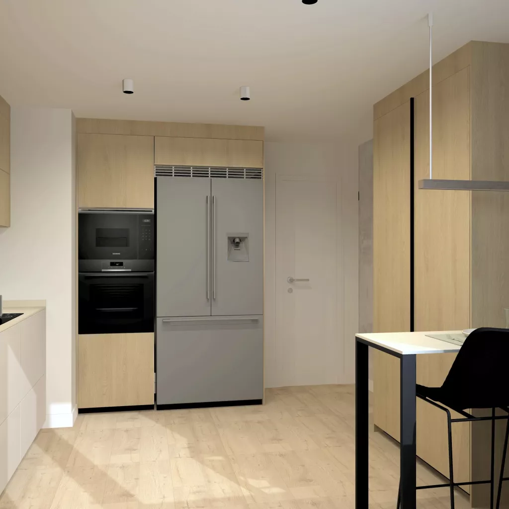 Cocina moderna con acabados en madera