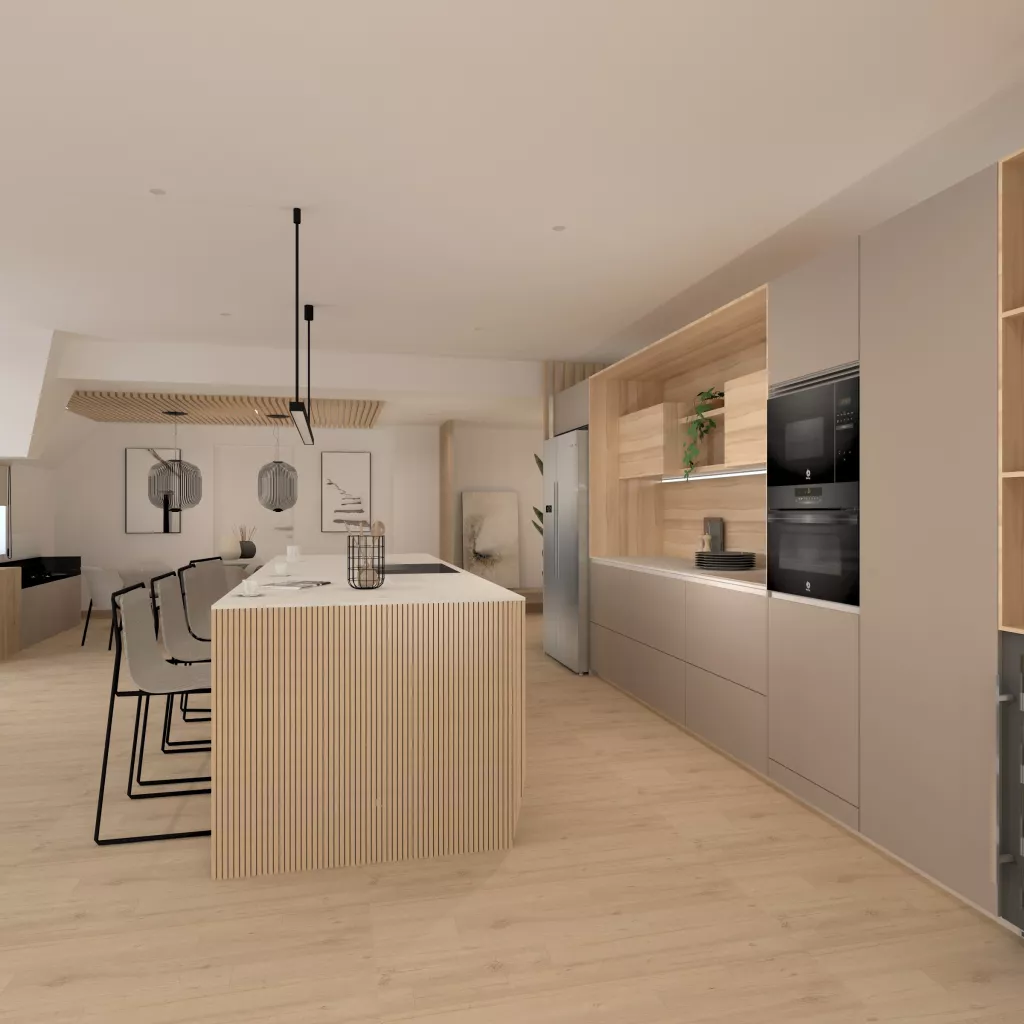 Cocina Fresno Olivo lateral