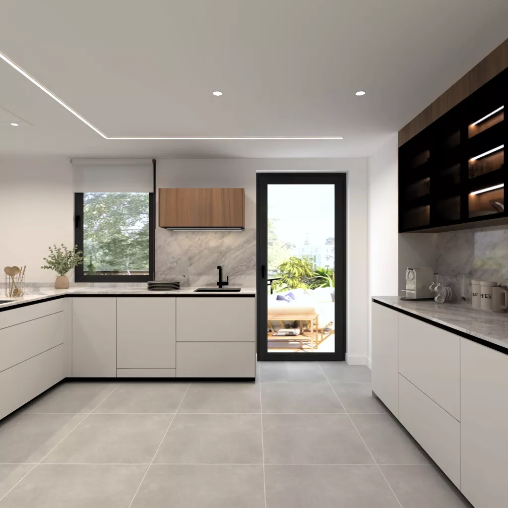 Diseño de cocinas modernas en tonos claros en Madrid