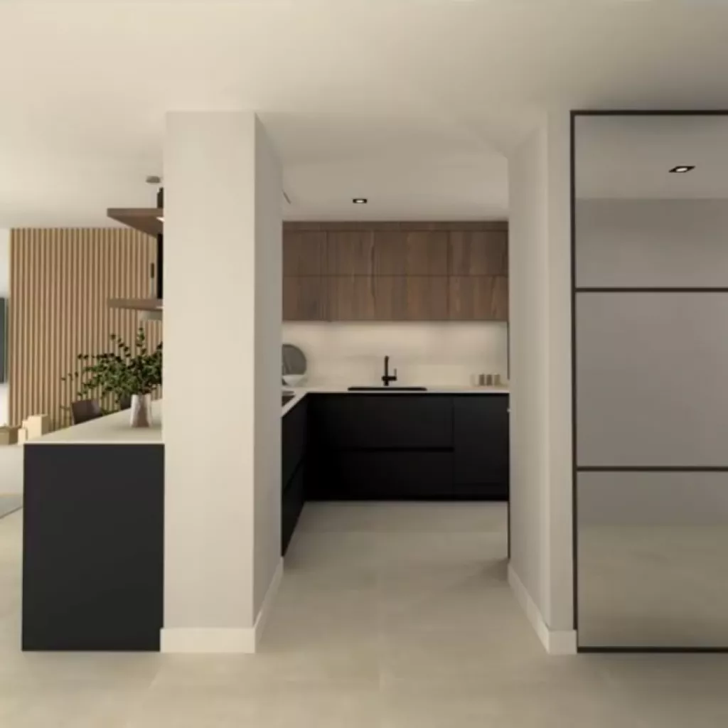 Cocina Santos Abierta al salón en L