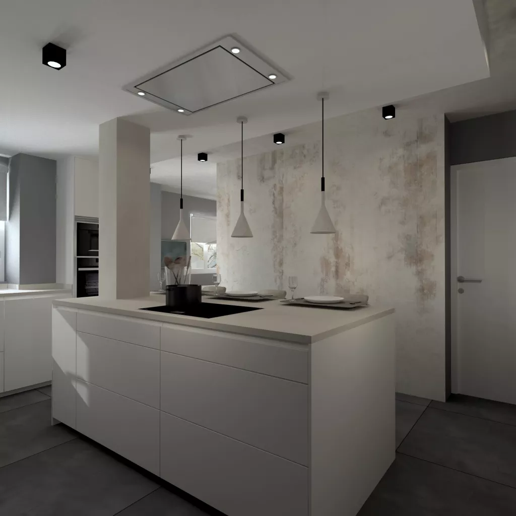 Cocina blanca Santos con isla