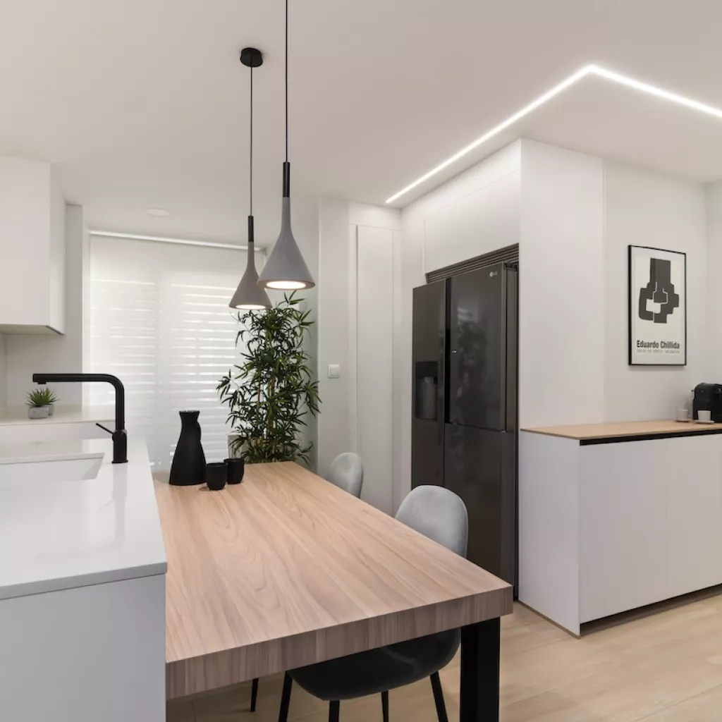 Cocina Santos blanca con isla