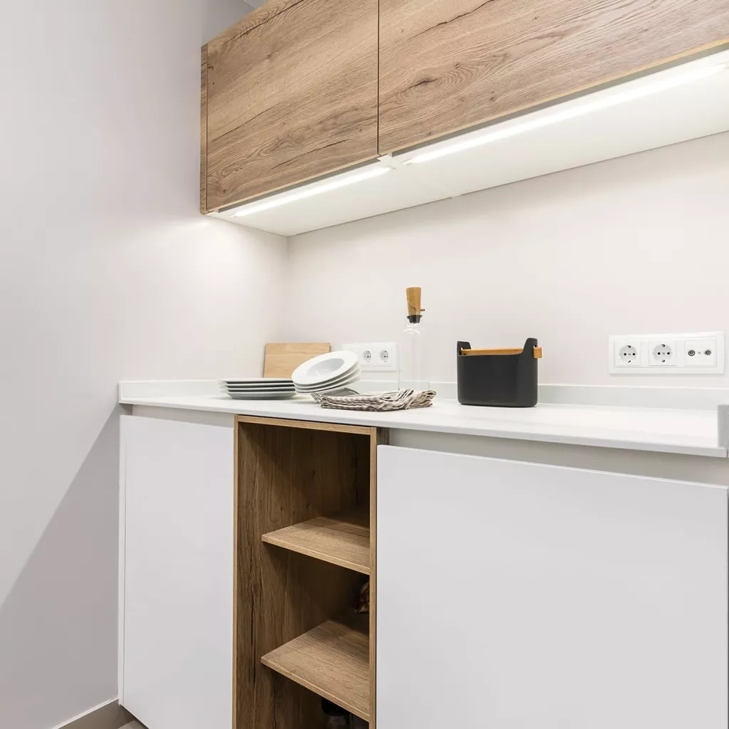 Cocina Santos en Blanco Estratificado y Laminado Madera