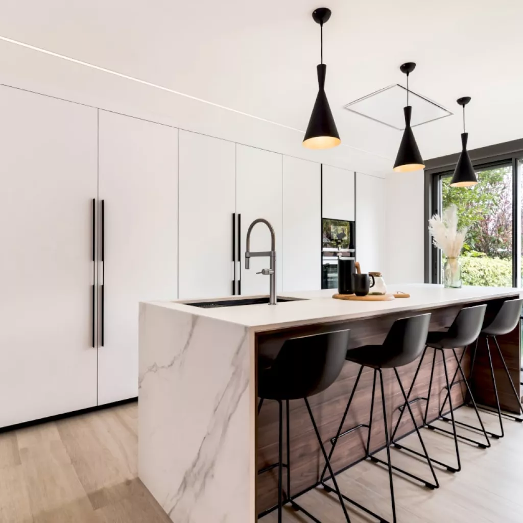 Cocina blanca Santos con isla