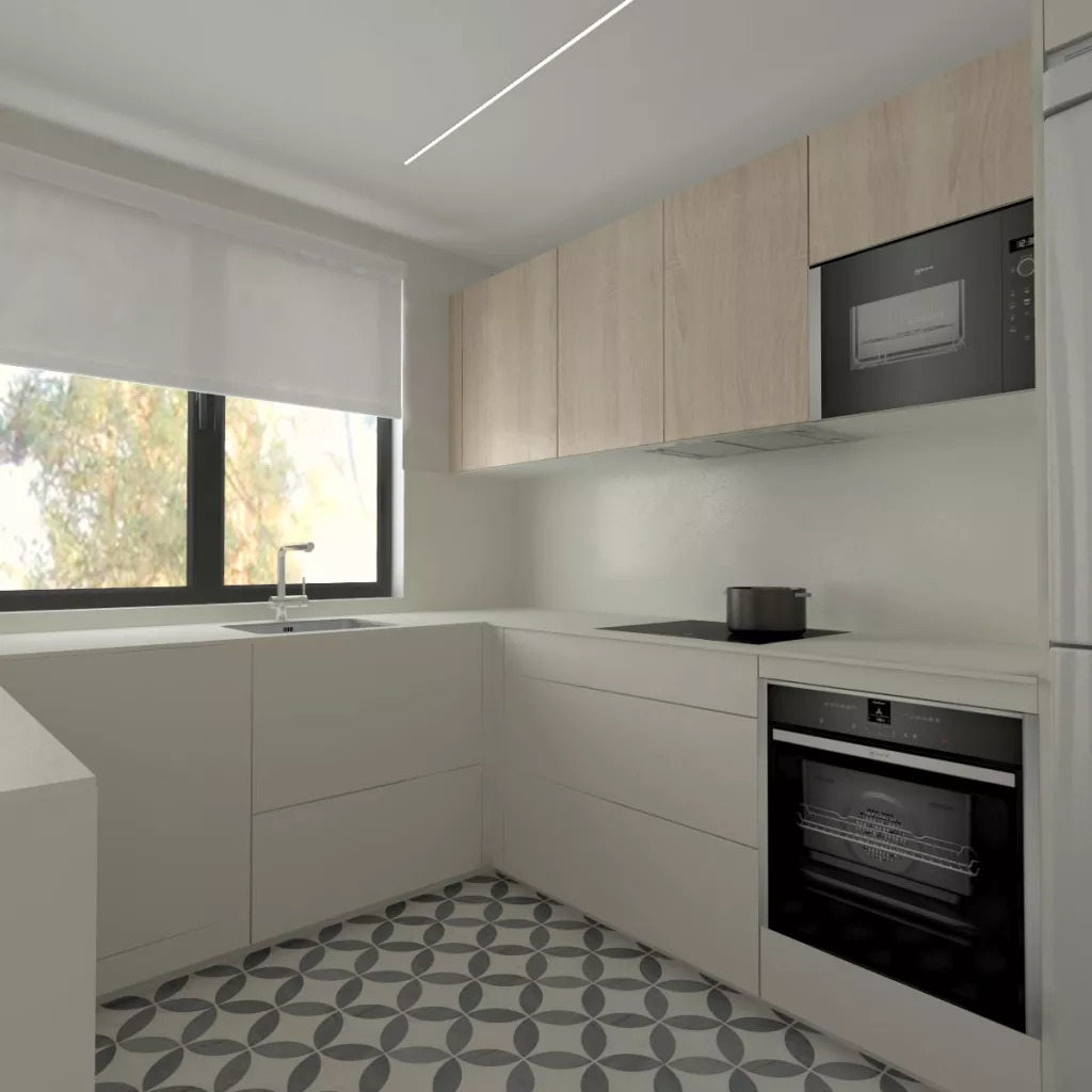 Cocina Santos Blanca en Forma de U