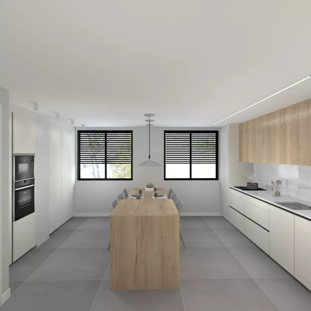Cocina Blanca y Madera con Isla