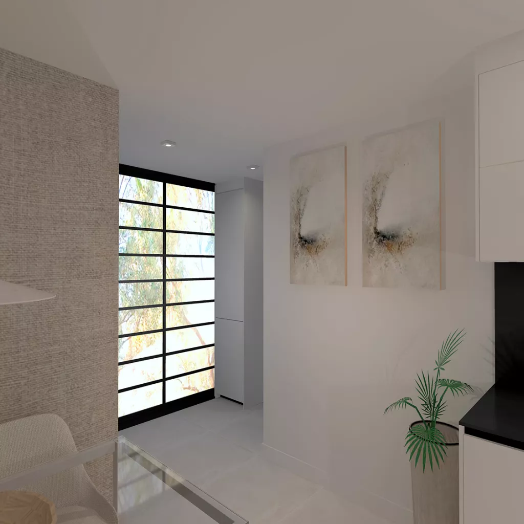 Cocina blanco con negro