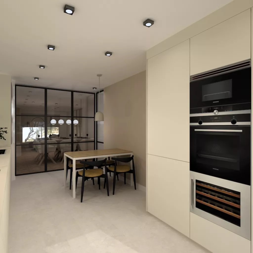 Cocina moderna en tonos claros