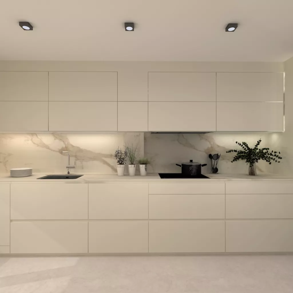 Cocina moderna en tonos claros