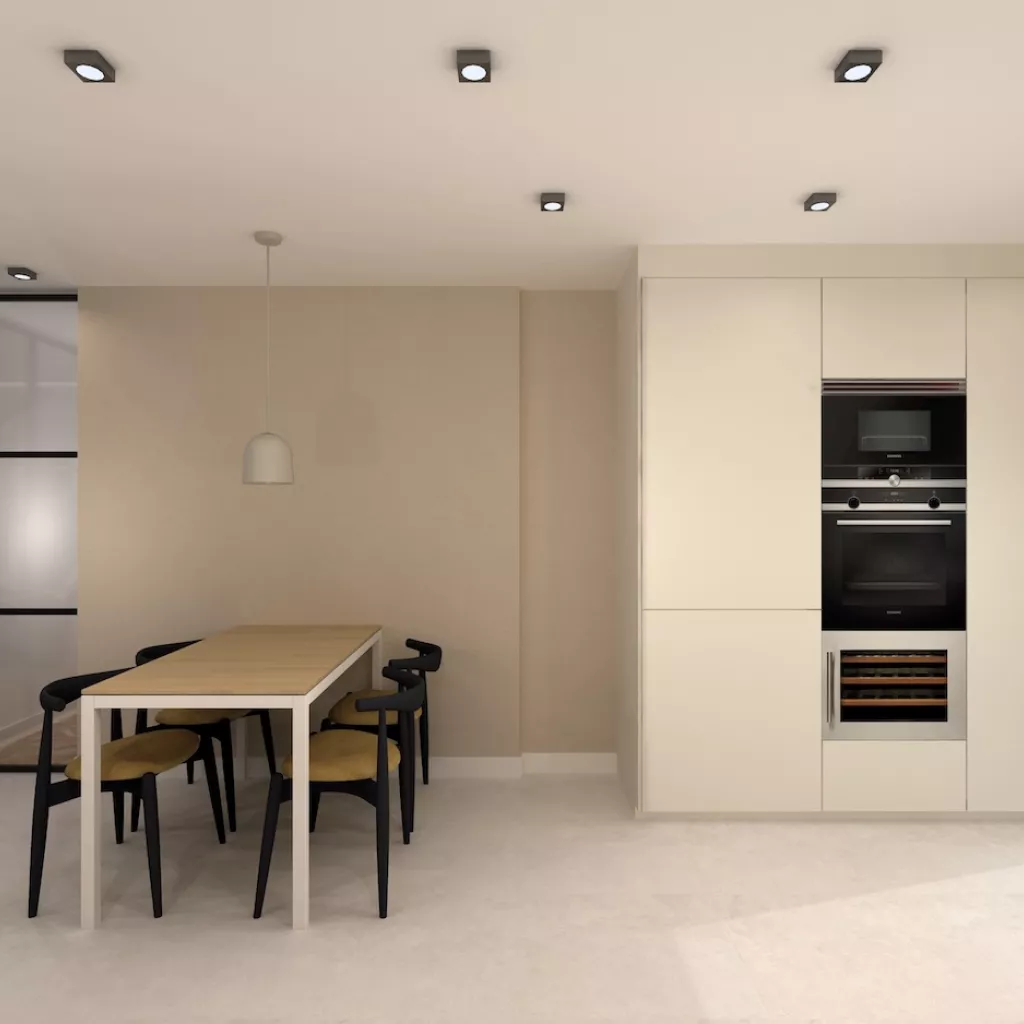 Cocina moderna en tonos claros