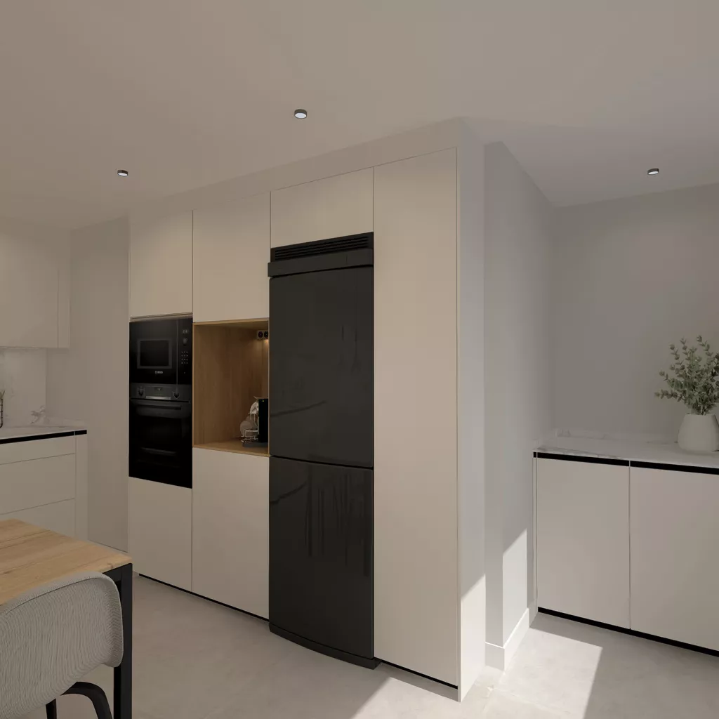 Cocina Santos Blanca semiabierta 