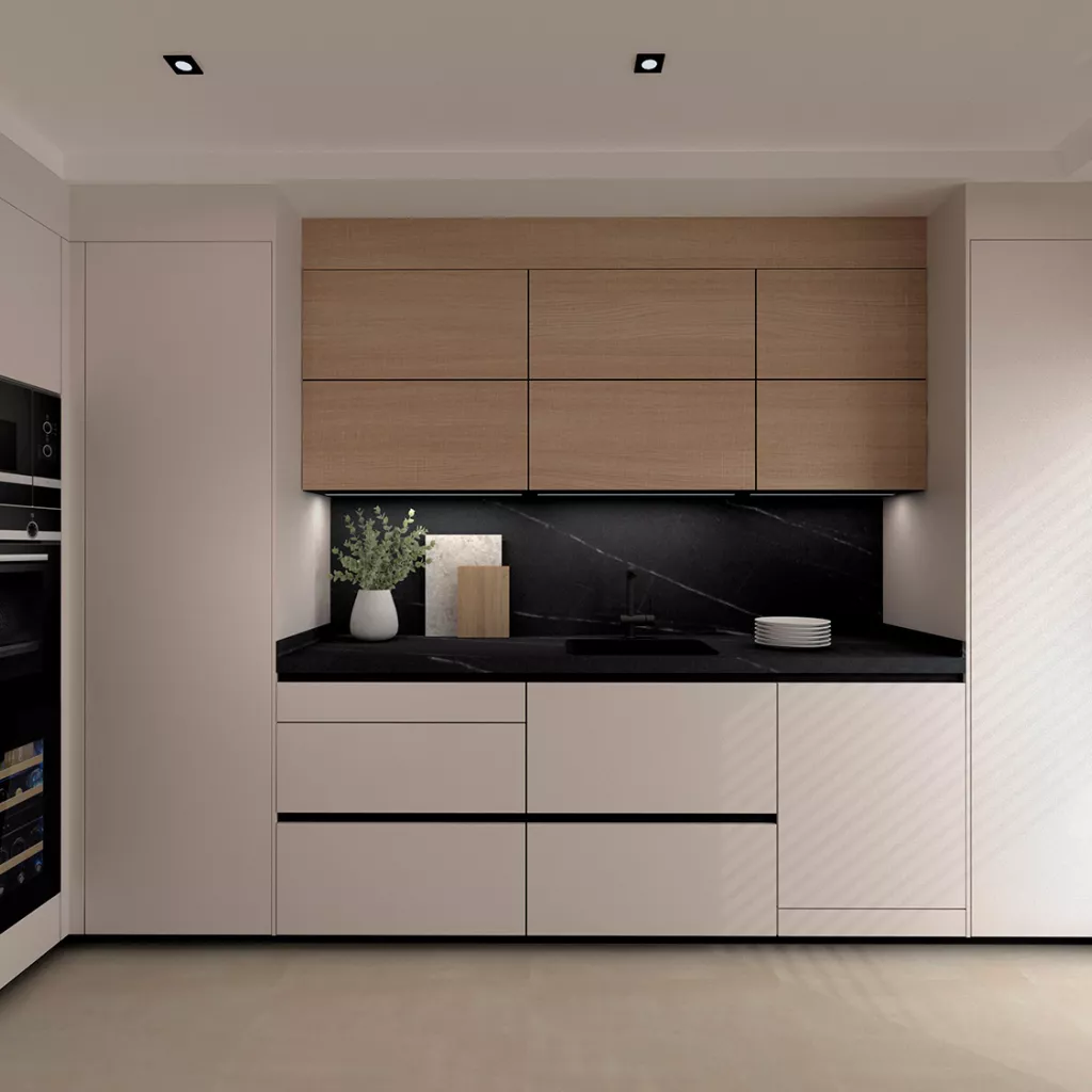 Cocina Santos con isla y mesado