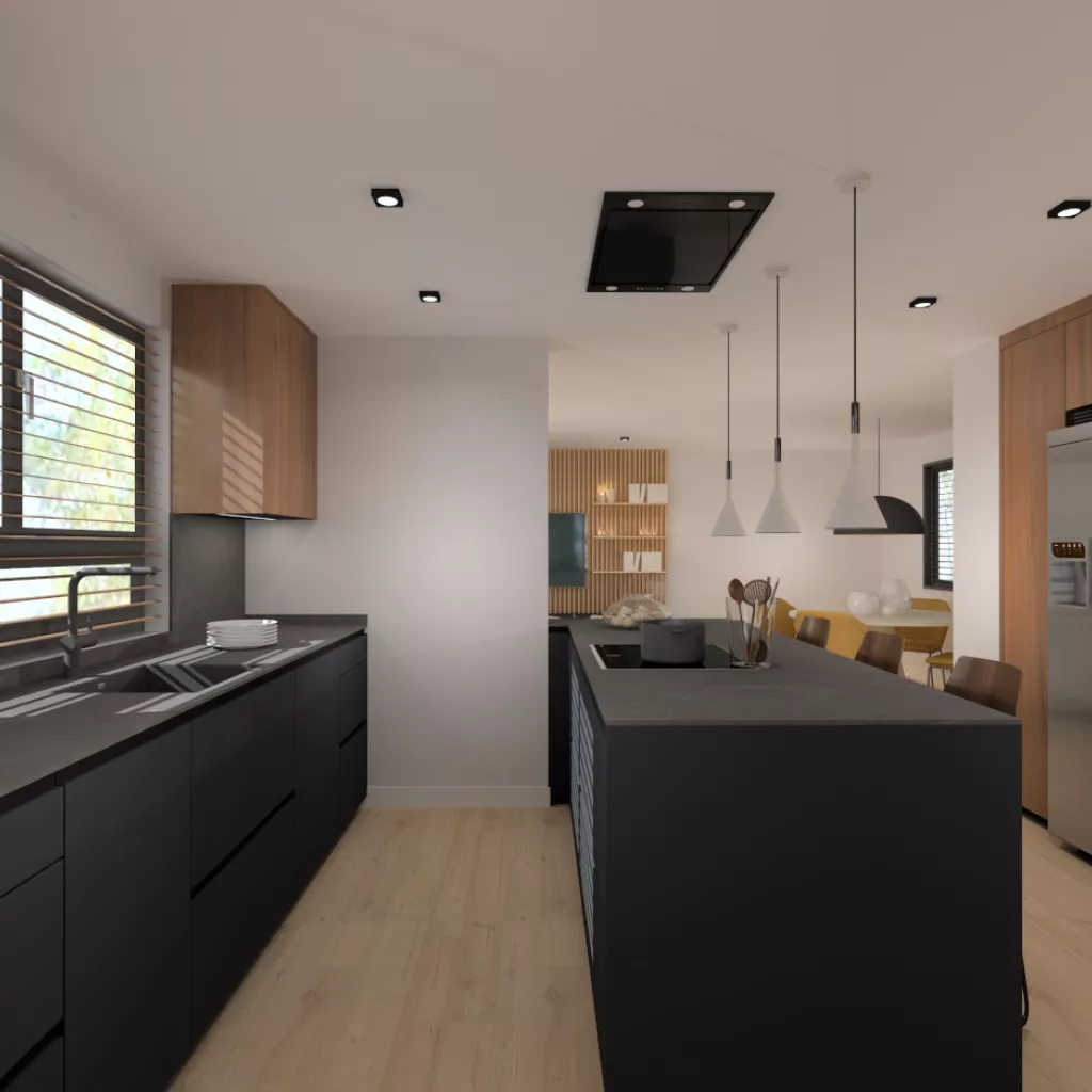 Cocina dos frente e isla