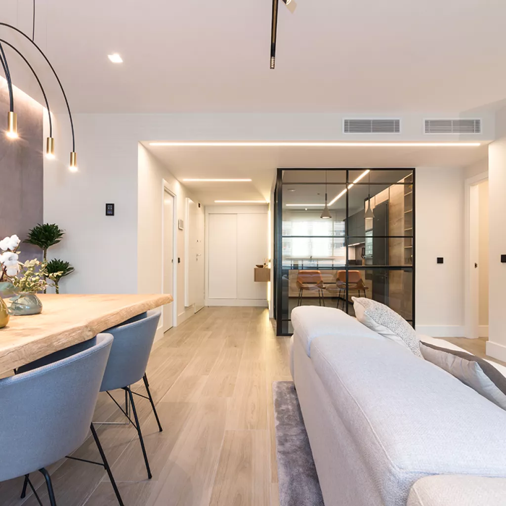 Salón y Cocina semiabierta