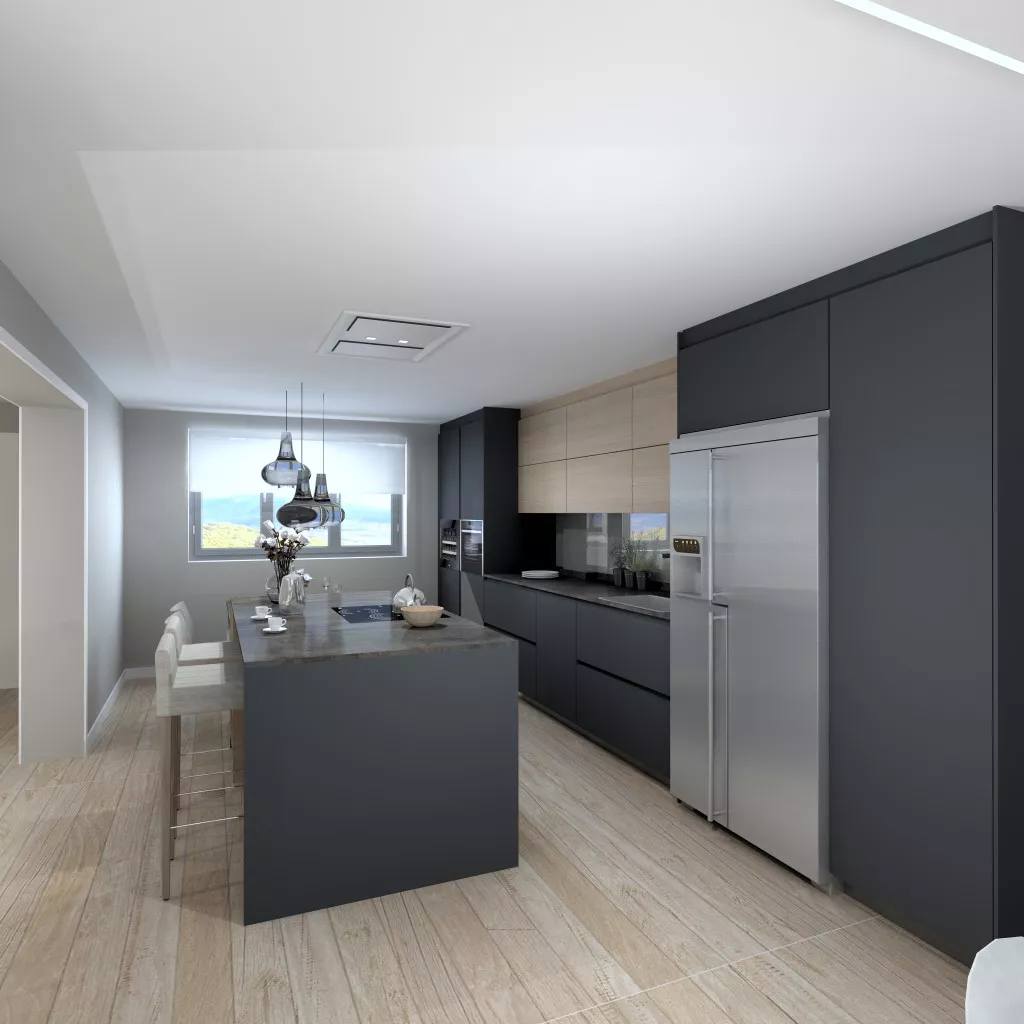 Cocina Santos Plataforma D Laminado Antihuella en Negro